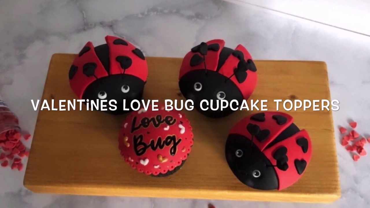 How to make cute Ladybird (Love Bug) cupcake toppers (Valentines)