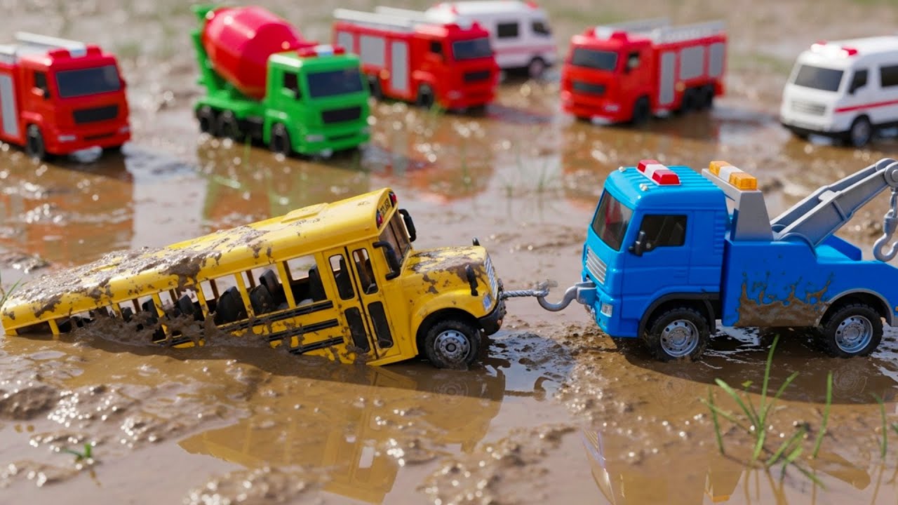 Oh No! Cars Stuck in Trouble 🚚🚌🚑 Rescue by Tow Truck!! + More Nursery Rhymes & Kids Songs