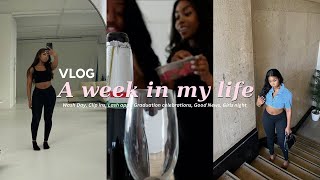 A WEEK IN MY LIFE VLOG - Wash Day, Clip ins, Lash appt, Graduation celebrations, Good News + more