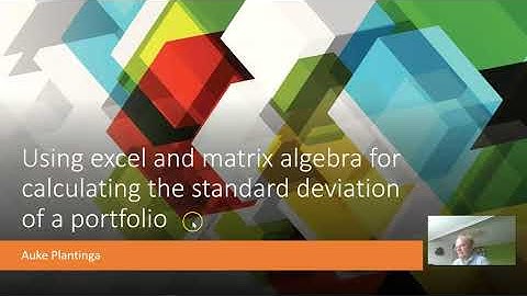 Using matrix algebra to calculate a portfolio