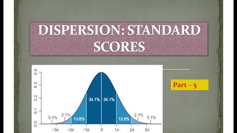 Dispersion: Standard Scores  part - 5 of 5