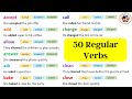 50 Regular Verbs, V1 V2 V3 Form Of Regular Verbs and Example Sentences #regularverbs #very #english