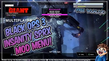 [BO3/1.07] FREE MOD MENU SPRX ZM/MP "INSANITY" (PRE-GAME, NON HOST, ...) + DOWNLOAD [HEN/CFW]