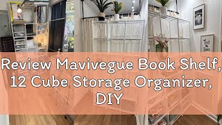 Review Mavivegue Book Shelf, 12 Cube Storage Organizer, DIY Bookcase, Metal Bookshelf,Tall Book case