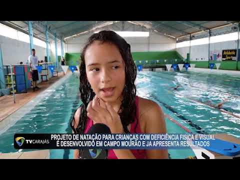 Projeto de natação para crianças com deficiência física e visual é desenvolvido em Campo Mourão