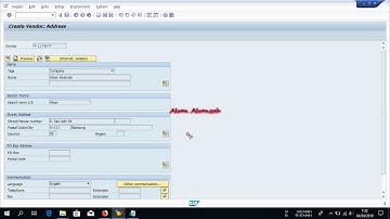SAP VENDOR MASTER (XK01)