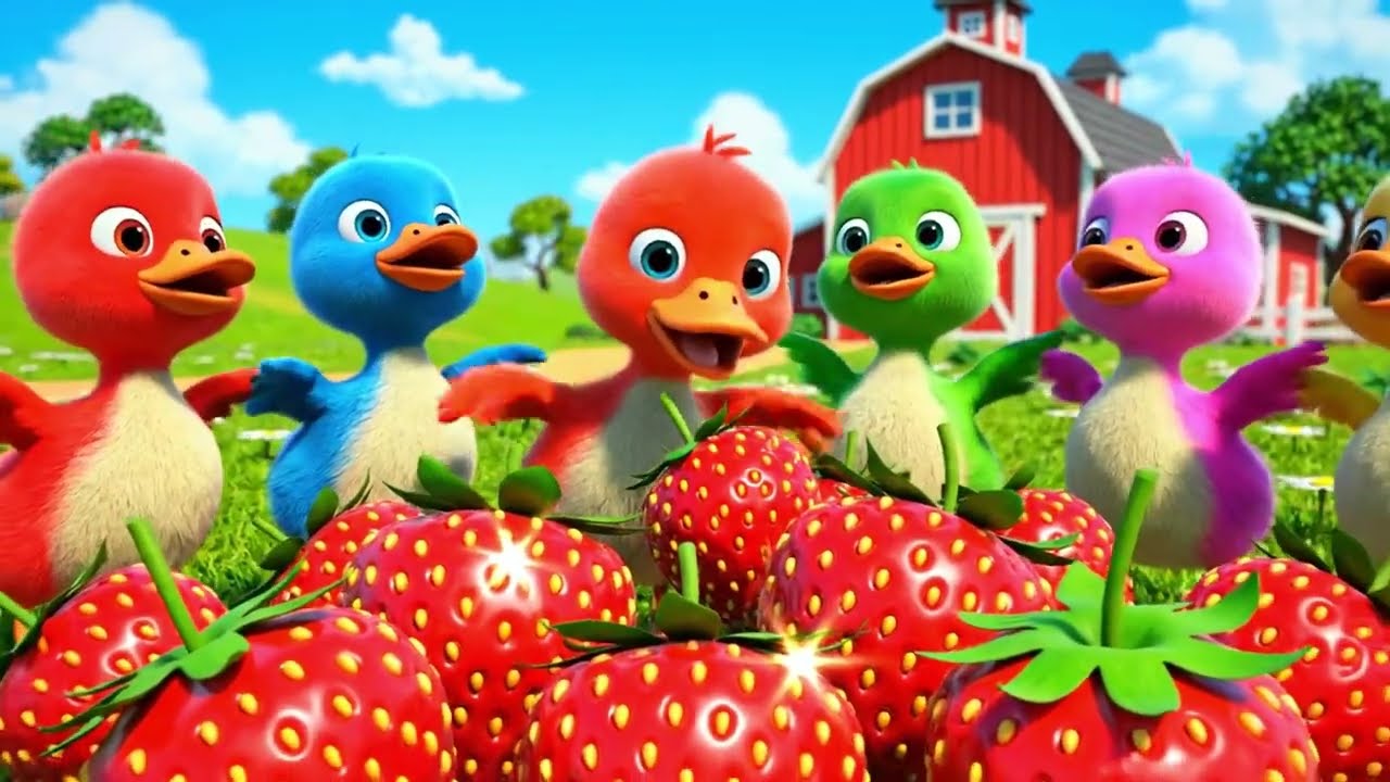 Five Little Ducks | Happy Animal Song in 3D Animation for Children