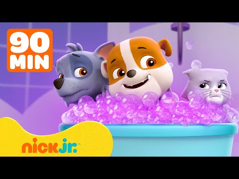 Rubble's Bubble Trouble & Stinky Rescues! w/ PAW Patrol Zuma & Skye | 90 Minutes | Rubble & Crew