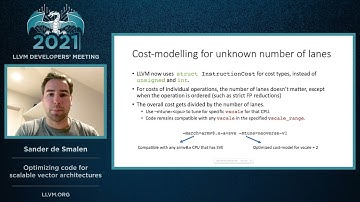 2021 LLVM Dev Mtg “Optimizing code for scalable vector architectures”