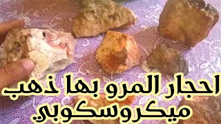 كوارتز او مرو الحامل لمعدن الذهب الميكروسكوبي gold in quartz