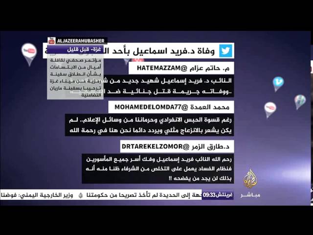 تغريدات النشطاء حول وفاة الدكتور فريد اسماعيل