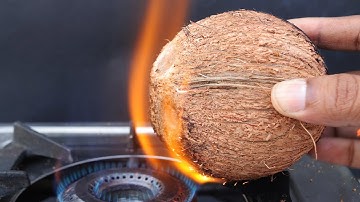 How to  remove COCONUT Flesh From Shell using gas stove and Refrigerator , 2 different method