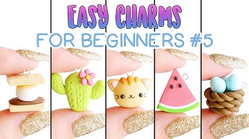 Easy Charms For Beginners #5 │ 5 in 1 Polymer Clay Tutorial