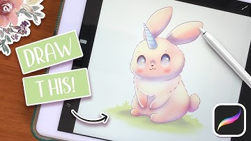 Draw this Kawaii Unicorn Bunny! | EASY PROCREATE Step-by-Step Tutorial