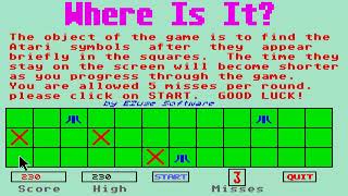 ATARI ST Where is it QUESTION MARK MEMORY GAME GFA BASIC EZuse Software STE