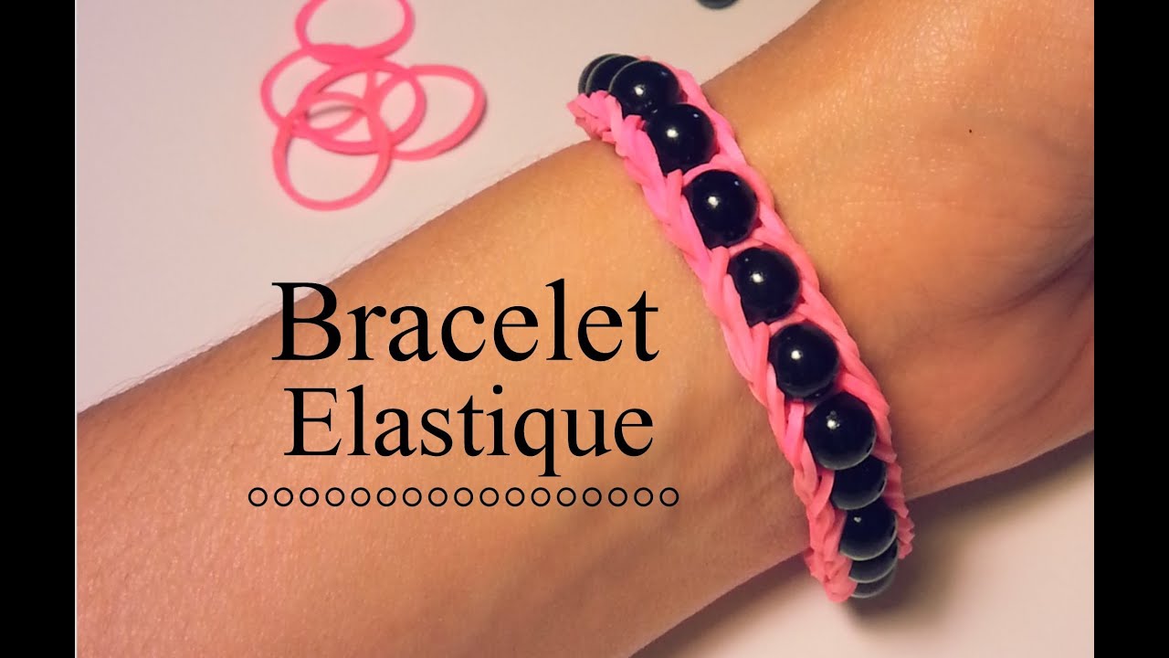 Comment faire un bracelet élastique avec des perles - YouTube