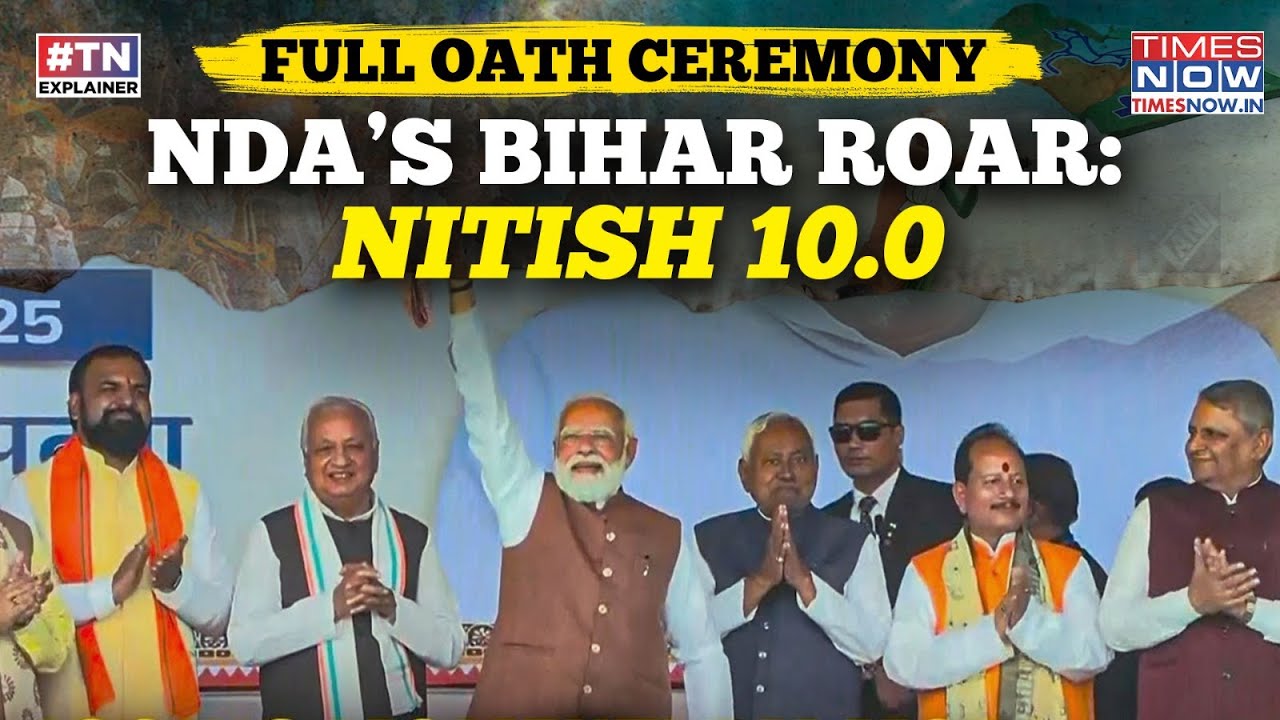 Bihar Oath Ceremony Full Video: Nitish Kumar, NDA MLAs Take Oath | PM Modi’s ‘Gamcha Moment’ Viral