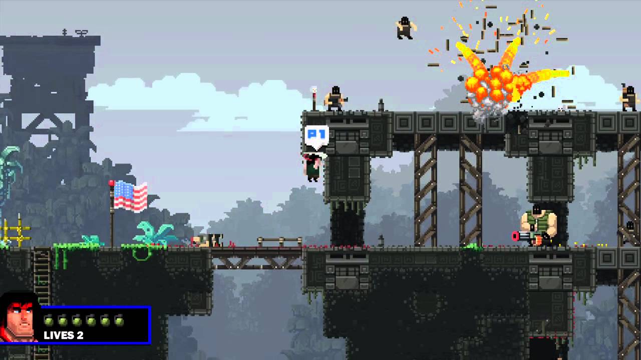 Broforce ep:1 exploding people - YouTube