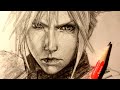 ASMR | Pencil Drawing 126 | Cloud Strife (Request)