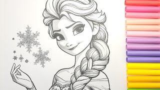 Disney Frozen Elsa, Anna,Olaf Coloring Book Pages#arrtx30a#arrtxmetallicmarkers #arrtxacrylicmarkers