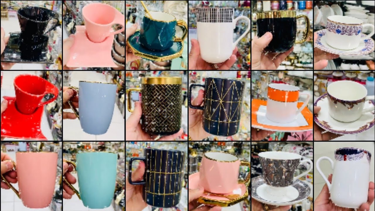 Latest Cups Latest Fancy New Model Cups set 2024/Double Glass Decorative Cups ...