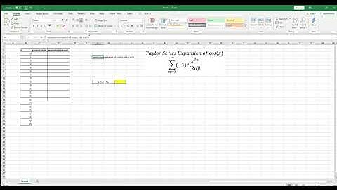 Taylor Series Expansion of cos(x) in MS Excel