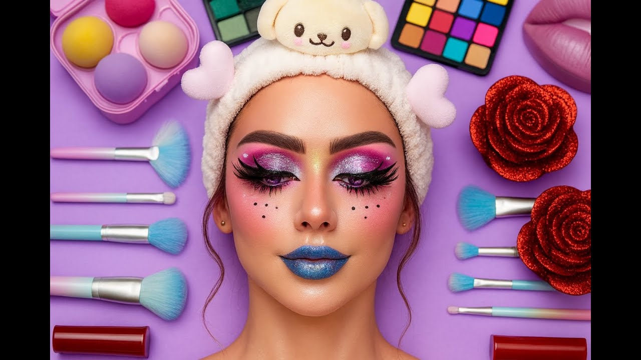 ASMR Soft Mannequin Glow for Sleep | Oddly Satisfying Glitter Makeup on mannequin🌜