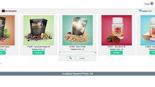 Redeem reward points back office Gano Excel USA Untitled