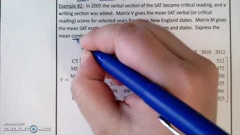 7.2 Matrix Algebra Part 1