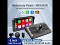 6inch Motorcycle GPS Navigation Wireless Carplay Android Auto DVR Drive Recorder IPX8 Waterproof