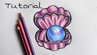 How To Draw Pearl Shell| Colored Pencil Drawing