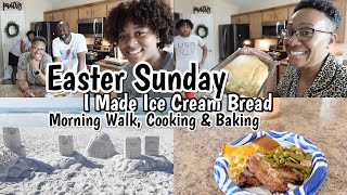 VLOG | EASTER SUNDAY | MORNING WALK ON THE BEACH | COOK & BAKE WITH ME