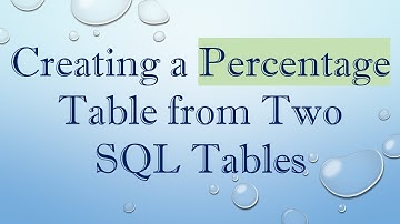 Creating a Percentage Table from Two SQL Tables
