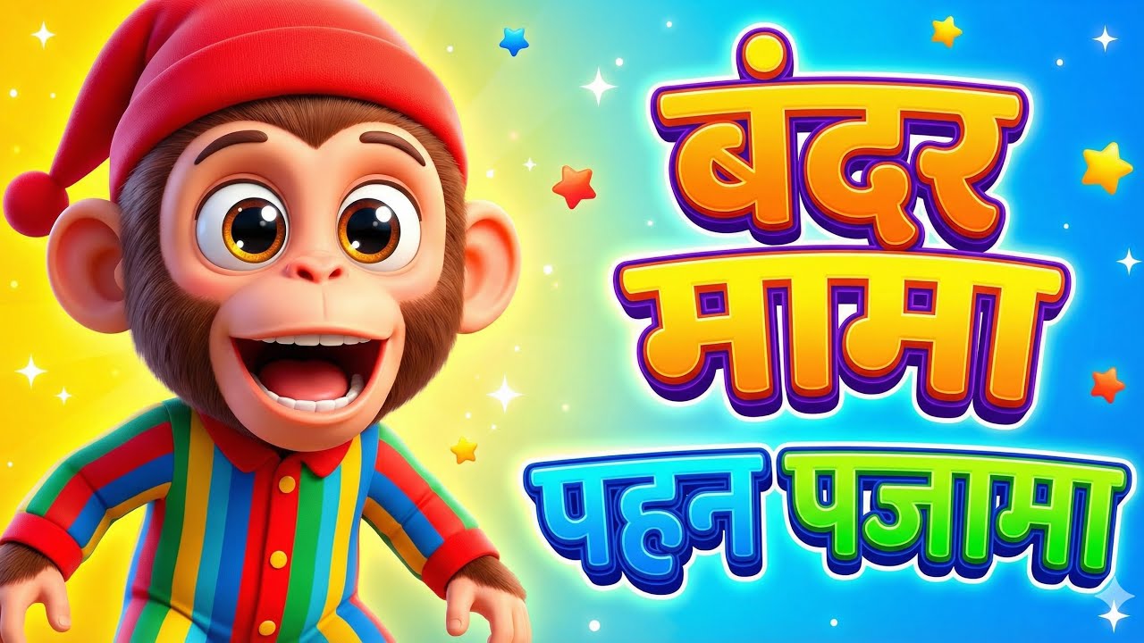Bandar Mama Pehn Pajama 🐒👕 | Fun Hindi Rhymes for Kids | VV Cartoons
