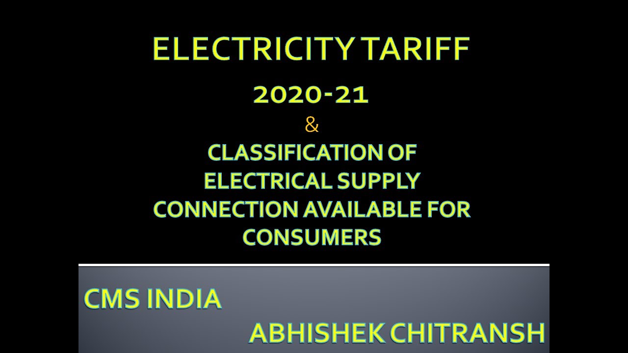 ELECTRICIT TARIFF 202021 AND CLASSIFICATION OF CONNECTION FOR PUBLIC