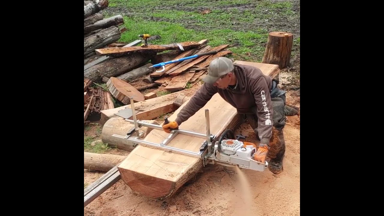 Stihl 500i W Alaska Chainsaw Mill Cutting Live Edge Slabs Shorts YouTube