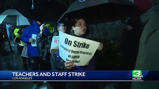 Los Angeles schools shut down as staff begin 3-day strike
