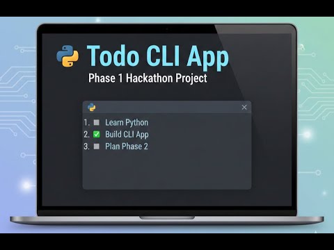 Todo CLI App | Phase 1 Hackathon 2 Project | In-Memory Task Manager