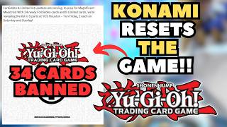KONAMI MAKES MASSIVE CHANGES TO THE YU-GI-OH! CARD GAME FOREVER | 34 BANNED CARDS ARE COMING!!!