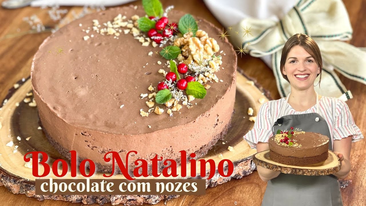Bolo de Chocolate e Mousse de Chocolate Vegano para Natal