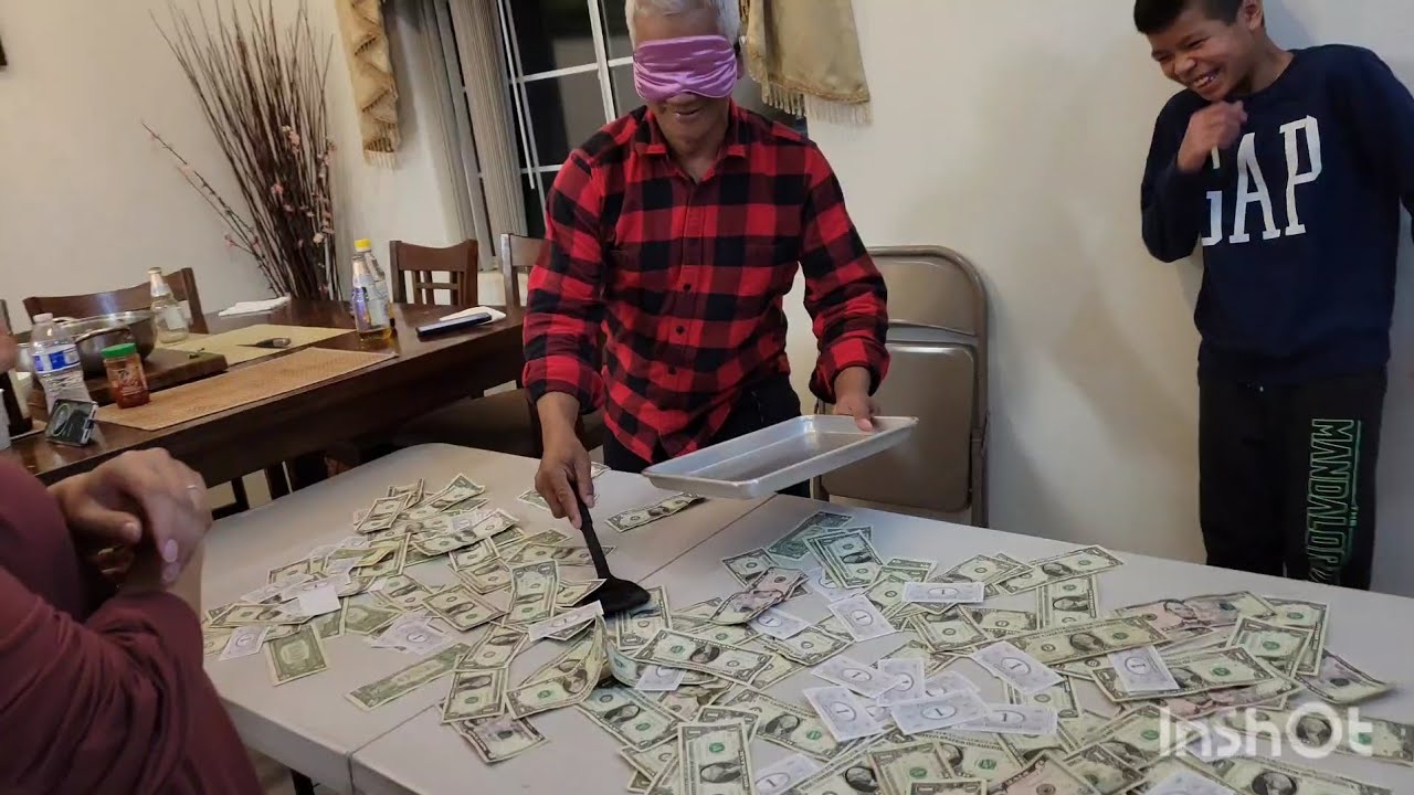Blindfold Money Scoop game 2023 YouTube