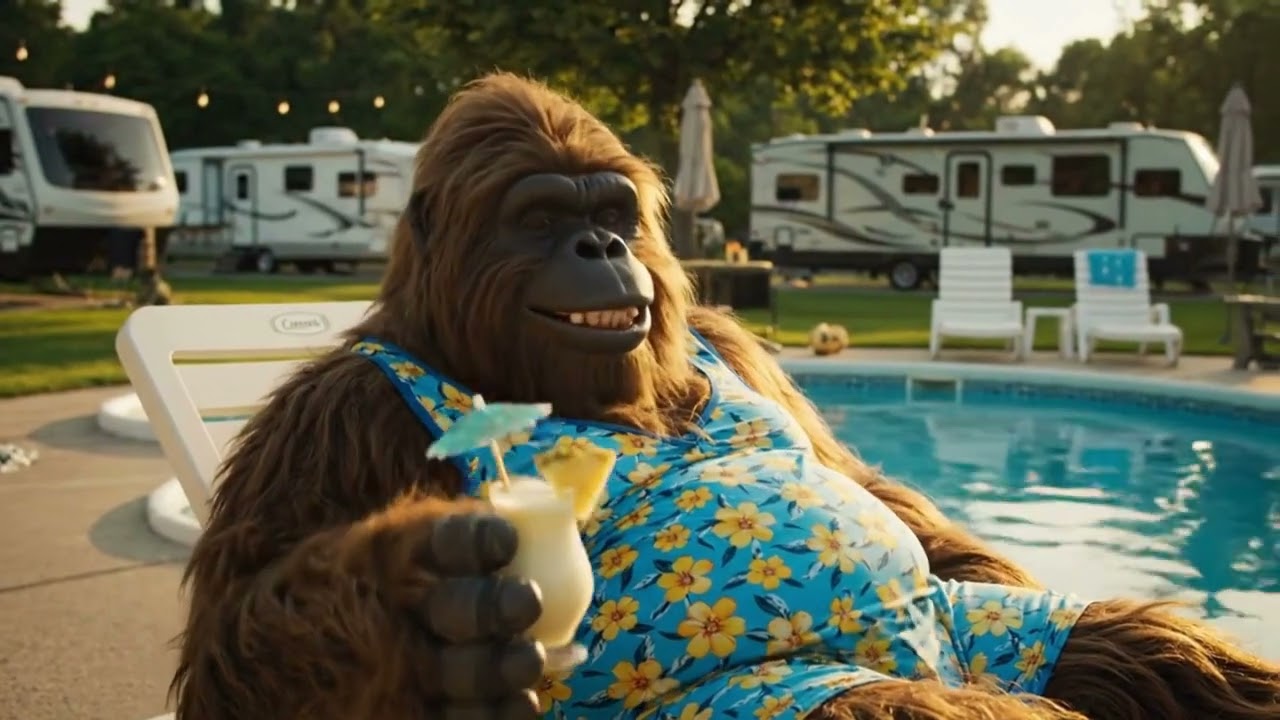 Bigfoot Spotted Poolside at Branson Stagecoach Campground! 🏕️ 💦