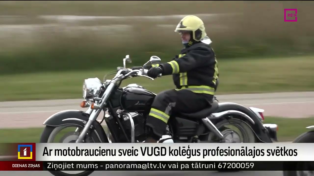 Ar motobraucienu sveic VUGD kolēģus profesionālajos svētkos