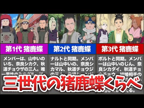 NARUTO】三世代の猪鹿蝶の戦術を比較してみたってばよ！【ナルト