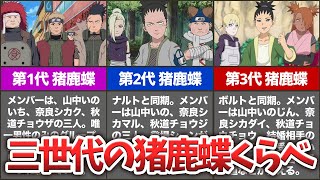 NARUTO】三世代の猪鹿蝶の戦術を比較してみたってばよ！【ナルト