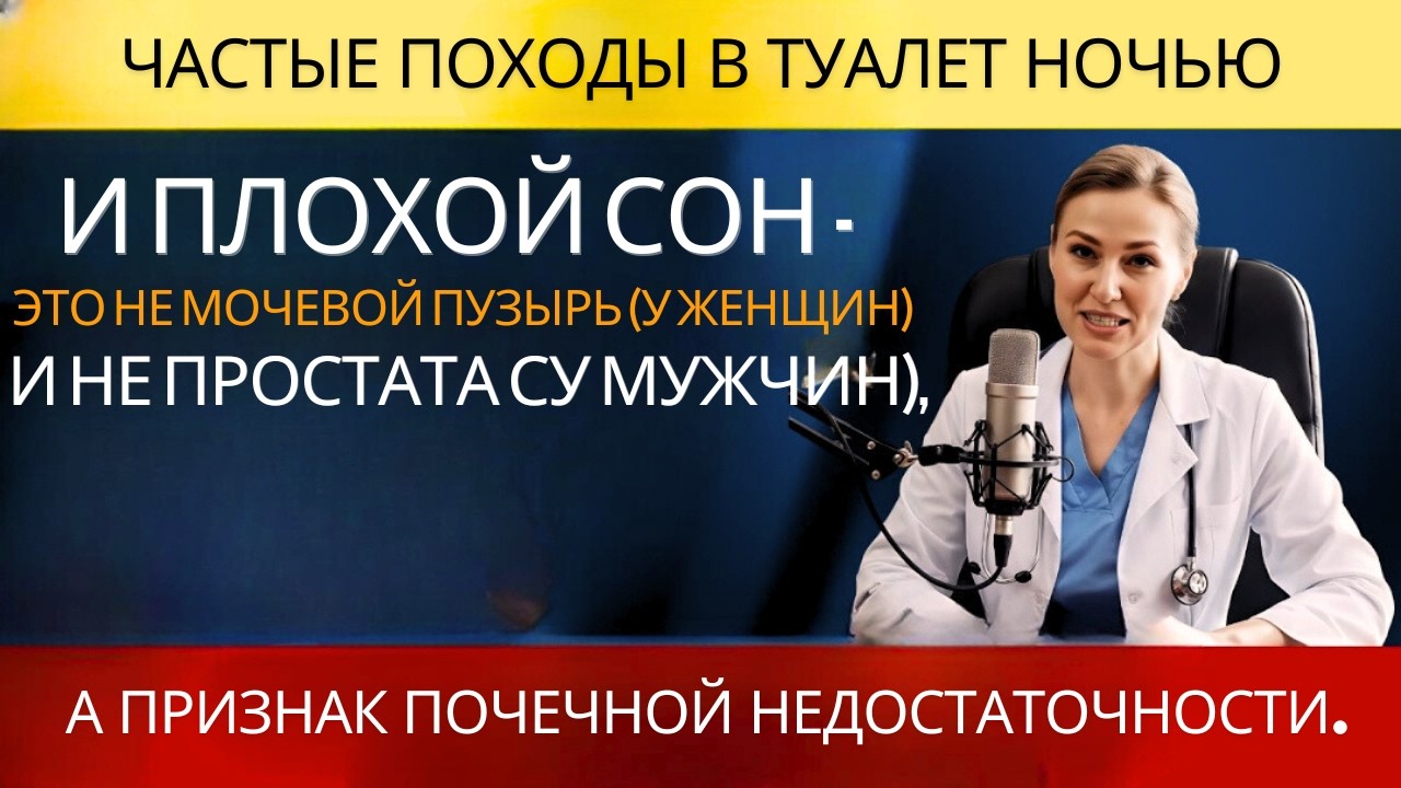 Частое ночное мочеиспускание и плохой сон — ранний признак скрытой почечной недостаточности почек!!!