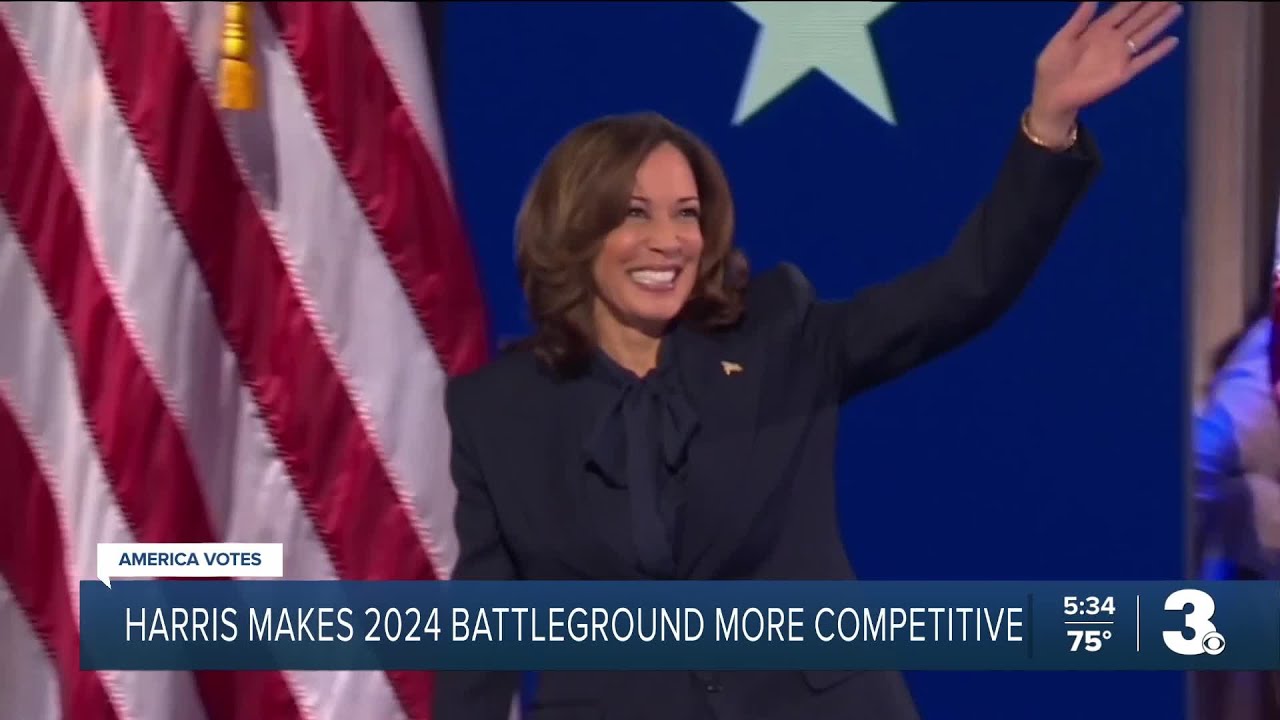 Trump and Harris competing over battleground states - YouTube