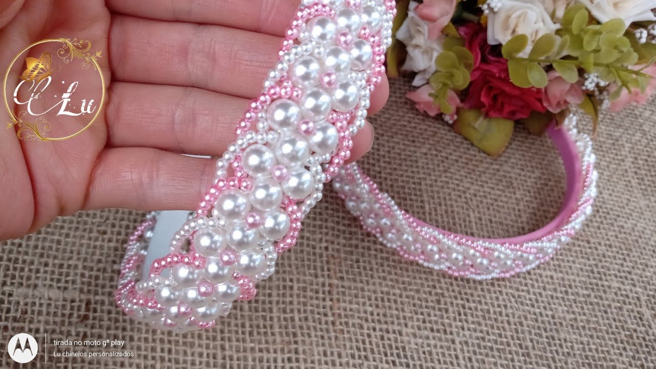 COMO FAZER TIARA DE PEROLAS FÁCIL.