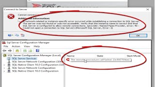 Fix error A network-related or instance- error occurred and Sql server configuration manager failed