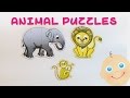 🔴 Animal Jigsaw Puzzle for Kids - Elephant, Lion, Monkey - Learn Animal Spellings